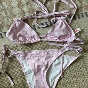 Solid & Striped pink gingham bikini, size M